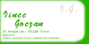 vince goczan business card